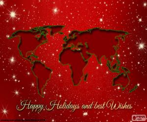 yapboz Noel tebrik, Dünya Haritası
